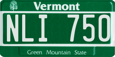 VT license plate NLI750