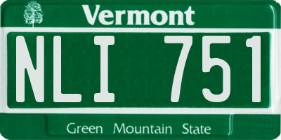 VT license plate NLI751