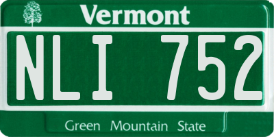 VT license plate NLI752