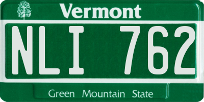 VT license plate NLI762