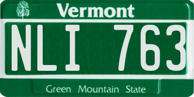 VT license plate NLI763