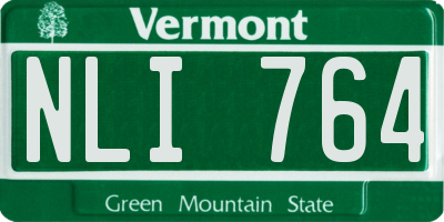 VT license plate NLI764