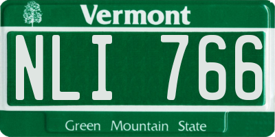 VT license plate NLI766
