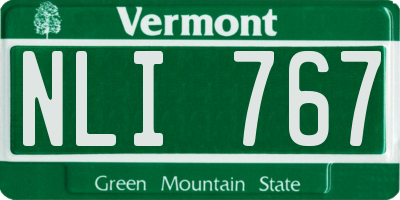 VT license plate NLI767