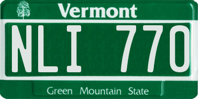 VT license plate NLI770