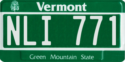 VT license plate NLI771
