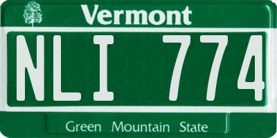 VT license plate NLI774