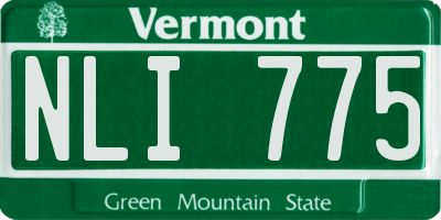 VT license plate NLI775