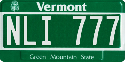 VT license plate NLI777