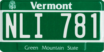 VT license plate NLI781