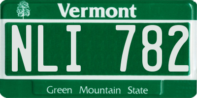 VT license plate NLI782