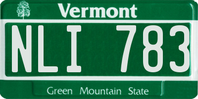 VT license plate NLI783