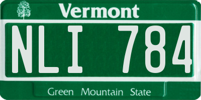 VT license plate NLI784