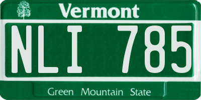 VT license plate NLI785