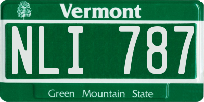 VT license plate NLI787