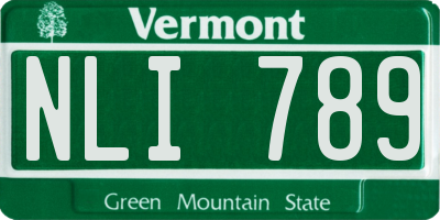 VT license plate NLI789