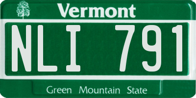 VT license plate NLI791