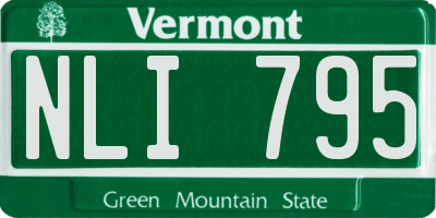 VT license plate NLI795