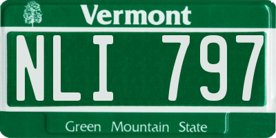 VT license plate NLI797