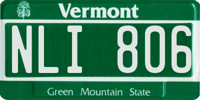VT license plate NLI806