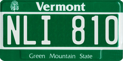 VT license plate NLI810