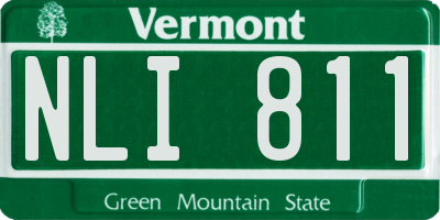 VT license plate NLI811