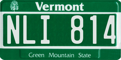 VT license plate NLI814