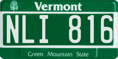 VT license plate NLI816