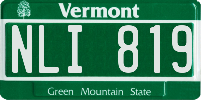 VT license plate NLI819