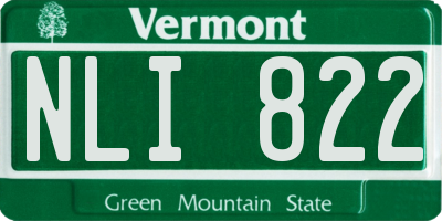 VT license plate NLI822