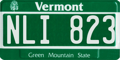 VT license plate NLI823