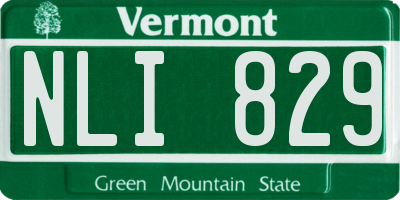 VT license plate NLI829