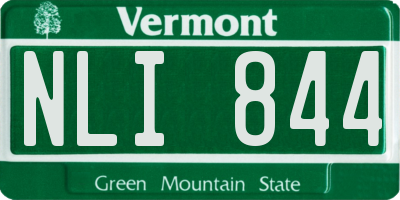 VT license plate NLI844