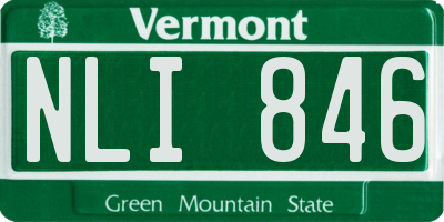 VT license plate NLI846