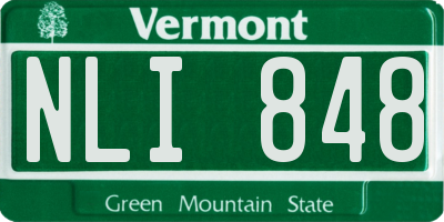 VT license plate NLI848