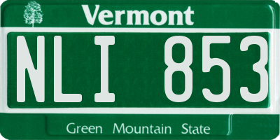 VT license plate NLI853