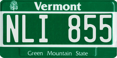 VT license plate NLI855