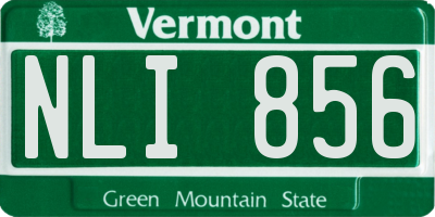 VT license plate NLI856