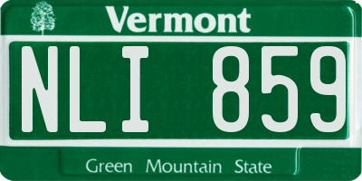 VT license plate NLI859