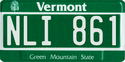 VT license plate NLI861
