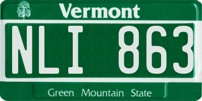 VT license plate NLI863
