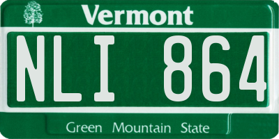 VT license plate NLI864