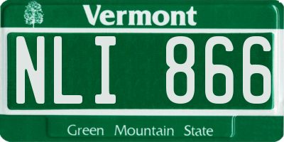 VT license plate NLI866