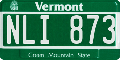 VT license plate NLI873