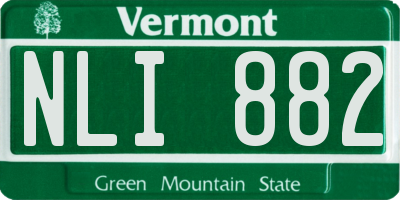 VT license plate NLI882