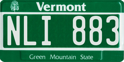 VT license plate NLI883