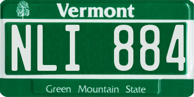 VT license plate NLI884