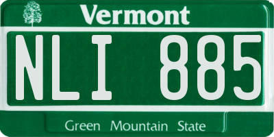VT license plate NLI885
