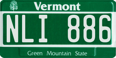 VT license plate NLI886