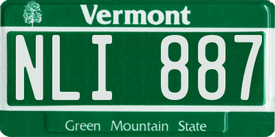VT license plate NLI887